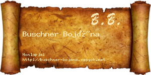 Buschner Bojána névjegykártya