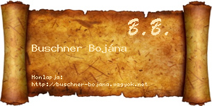 Buschner Bojána névjegykártya